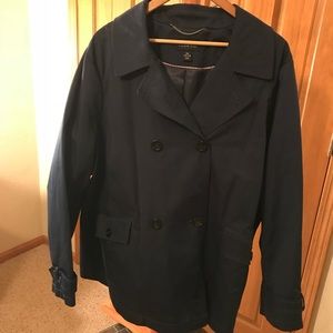 Lands End Navy Pea Coat
